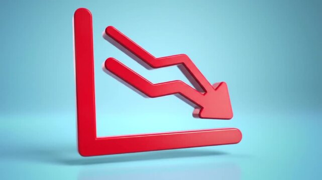 Red loss chart plummeting downward