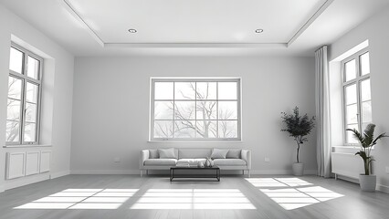 A modern living space with clean lines and natural light, embodying simplicity and contemporary design.
