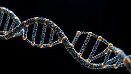 A DNA helix woven from mathematical formulas, entwining all known life within its spiral.