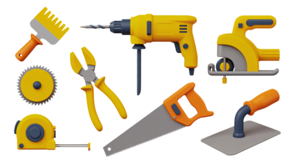 Collection of essential tools for construction, renovation, and DIY projects