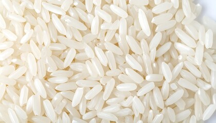 Close-up view of uncooked white rice grains