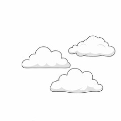 Obraz premium White Clouds in the Sky Vector Illustration for Poster and Template Design