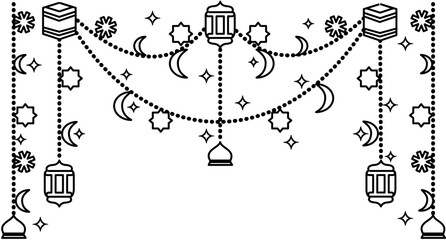 Islamic Decoration with Traditional Arabic Ornament for Ramadan and Eid Festive Design