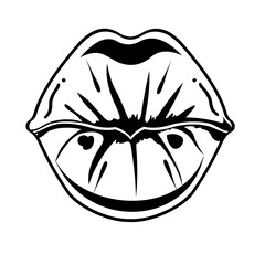 vector illustration of a woman's puckered up lip