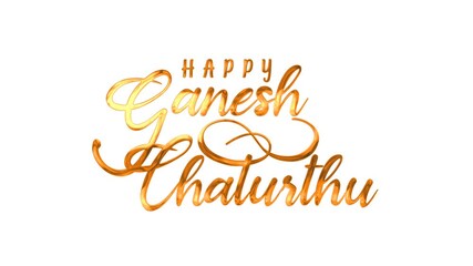 Happy ganesh chaturthi text animation, ideal for festive social media posts, greeting cards, or event invitations.