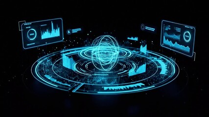 Futuristic hud interface technology background animation digital data visualization Animation. - Powered by Adobe