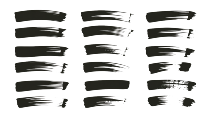 Dynamic brushstroke set, perfect for design elements and artistic projects