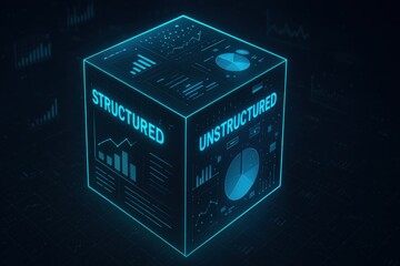 Data cube visualization of structured and unstructured information analytics process