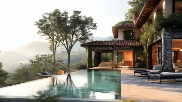 Luxury villa with infinity pool and mountain views