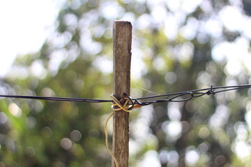 barbed wire on a fence