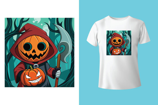 Halloween Illustration t shirt design template halloween time	