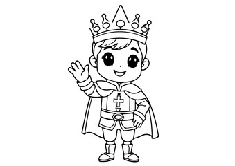 Prince Character Waving Illustration