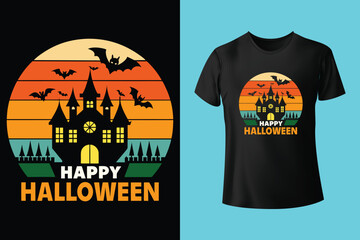 Halloween Illustration t shirt design template halloween time	