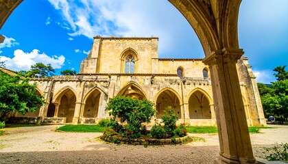 Ancient cloister courtyard