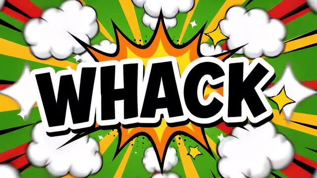 Starburst graphic with word whack bold design for visual impact and energy