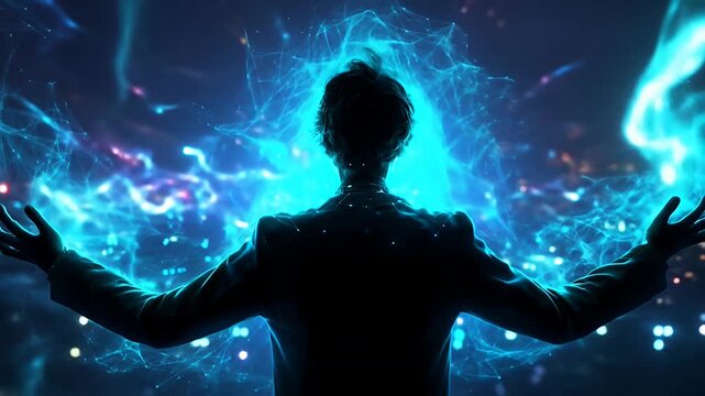 Person manipulating energy flow