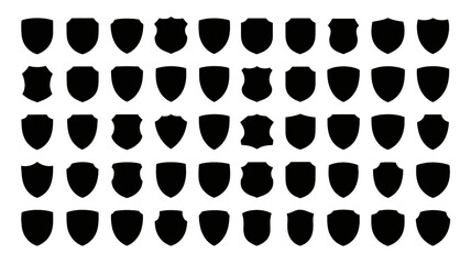 Collection of shield silhouettes for emblem design and branding concepts