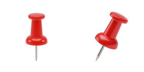 Push Pins Red Thumbtacks Office Supplies Stationery Cork Board Map Bulletin Organization Sharp