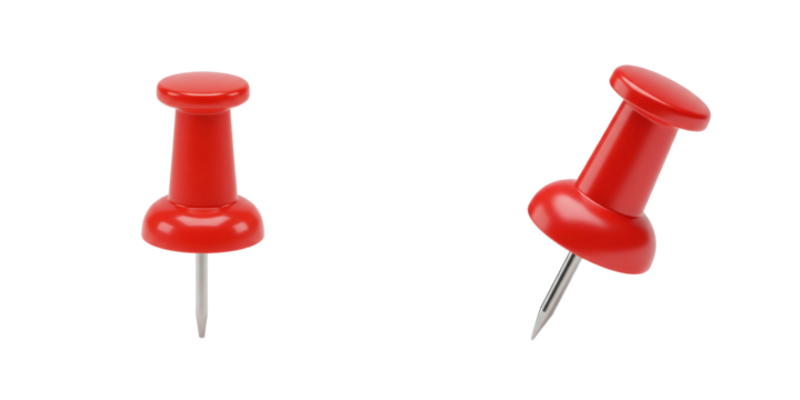 Push Pins Red Thumbtacks Office Supplies Stationery Cork Board Map Bulletin Organization Sharp