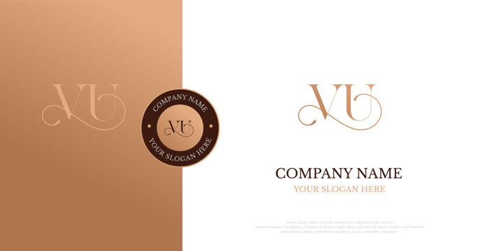 Initial VU Logo Design Vector 