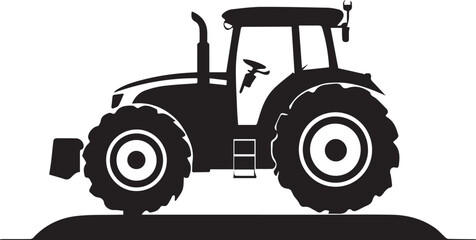 Large Modern Tractor on Farmland Ground
