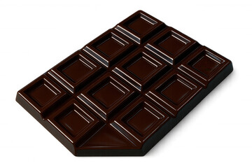 Obraz premium Glossy dark chocolate bar rendering, presenting rich texture and luxurious sheen for appetizing food design and marketing materials