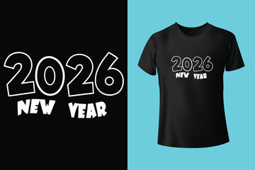 happy new year typography t shirt design