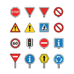set of traffic signs