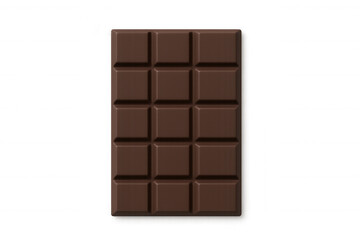 Single dark chocolate bar on a transparent background, perfect for food and dessert-related projects