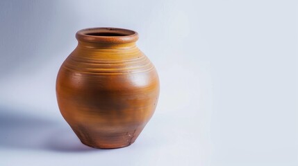 Minimalist Ceramic Vase with Dried Branches Against a White Background