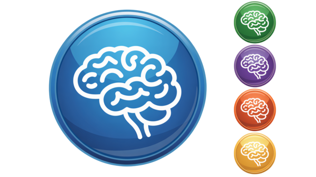 Brain icon symbolizing intelligence, creativity, and innovative thinking in design