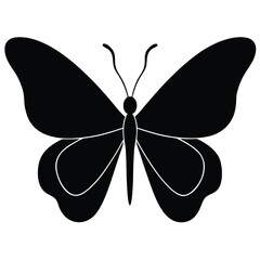 Naklejka premium Stark black butterfly silhouette insect wings