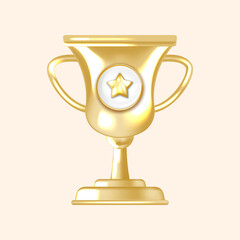 Shimmering Gold Cup with Star Centerpiece Best for Gaming Medals and Digital Badges