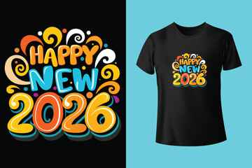 t shirt design concept happy new year 2026