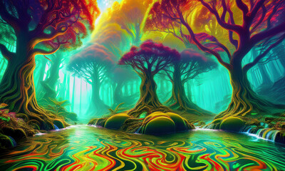 colorful forest reggae  color style    abstract   background