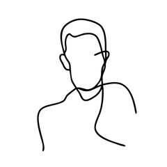 male front abstract continuous line