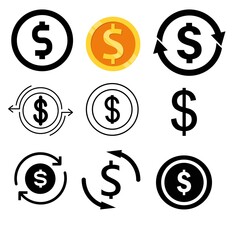 set of dollar symbols