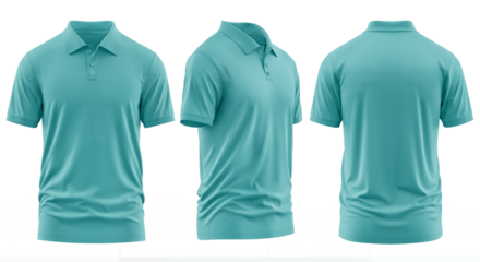 Teal Collared Shirt Design Template