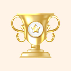 Luxurious Gold Award Cup with Star Center Best for Game Leaderboards and Certificates