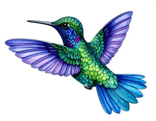 Fototapeta premium Detailed hummingbird in flight