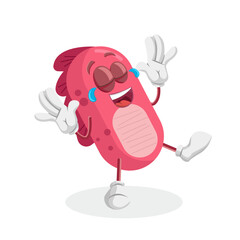 A red monster-like character is laughing hysterically, with tears streaming from its eyes. It's an expression of extreme joy and amusement