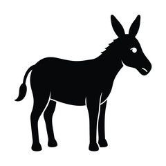 Fototapeta premium Vector art of silhouette illustration of a donkey, a domestic animal often used as a beast of burden in farm and rural settings