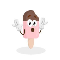 A friendly popsicle character with a wide smile, waving hello with one hand