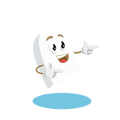 A confident tooth character posing with one hand on its hip and the other pointing upwards, showing a sense of coolness and positivity