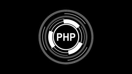 PHP – Futuristic HUD Interface Representing Dynamic Web Power and Backend Control