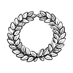 wreath crown sketch style