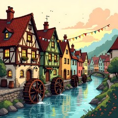 old town in the evening