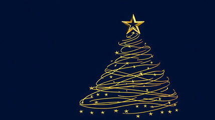 Abstract gold christmas tree graphic design
