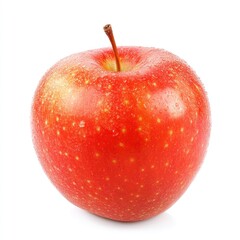 Close-up of a single, ripe red apple