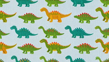 Cute dinosaur pattern on light blue background